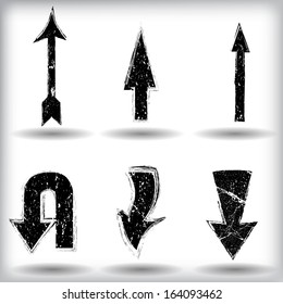 Set of grunge arrows 