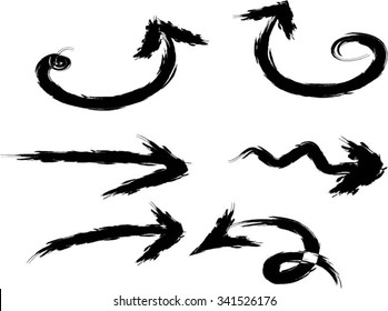 Set of grunge arrows