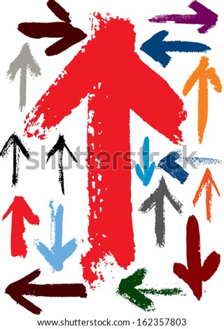 Set of grunge arrows
