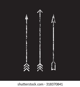 Set of grunge arrows, vector illustration