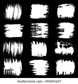 Set of grunge artistic brushstrokes vector illustration. Abstract ink grunge banners set for design.