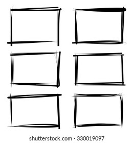 set of grunge back and white frames