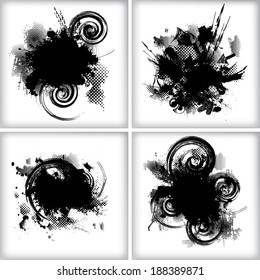 Set of grunge background