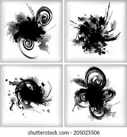 Set of grunge background