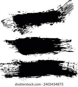 Satz brüchiger Hintergrund für Text. Schwarze Vektorbürste streichelt. Farbige Farbe auf weißem Hintergrund. Für Banner und Postkartendesign.