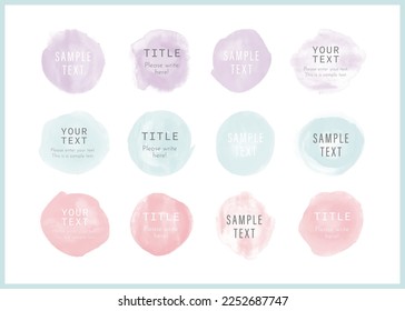 Set of grunge background watercolor elements for headlines, notes, social media, ad, presentation design. 