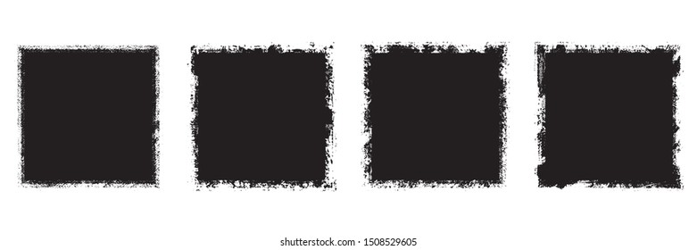 Set of grunge backgrounds black on white background