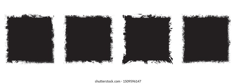 Set of grunge backgrounds black on white background