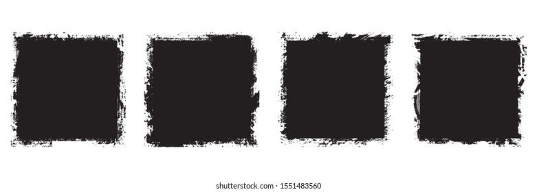 Set of grunge backgrounds black on white background