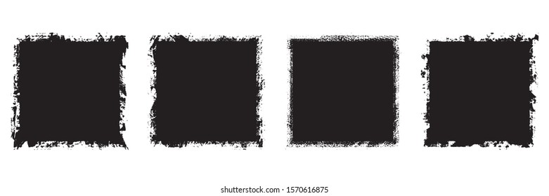 Set of grunge backgrounds black on white background