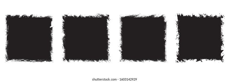 Set of grunge backgrounds black on white background