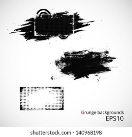 Set of grunge backgrounds. Vector illustration.