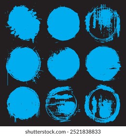 set Grunge Badge Pinsel, handgezeichnete Illustration Vektor