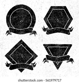 Set of grunge badge and labels. grunge texture can be separated