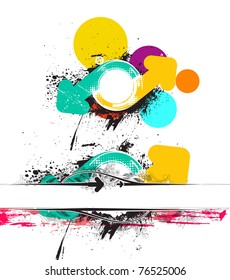 set of grunge banner frame in black color and colorful variant design.