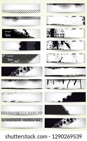 Set of grunge banner. Vector illustration.