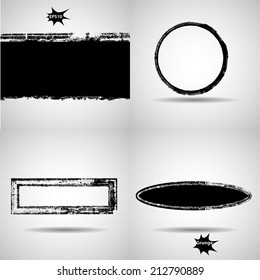 Set of grunge banner. Vector illustration. 
