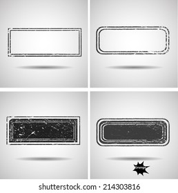 Set of grunge banner. Vector illustration. 