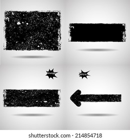 Set of grunge banner. Vector illustration. 