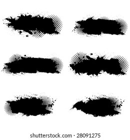 Set of Grunge banners or background isolated on white for designer use