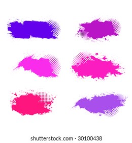 Set of Grunge banners or background isolated on white for designer use