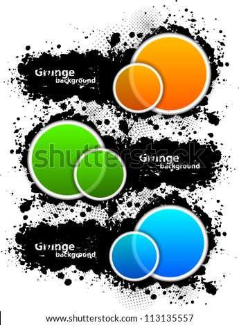 Set of grunge banners with circles