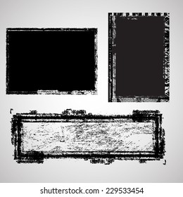 Set of Grunge Banners. Rubber Stamp Texture . Abstract Shape . Vector Illustration .