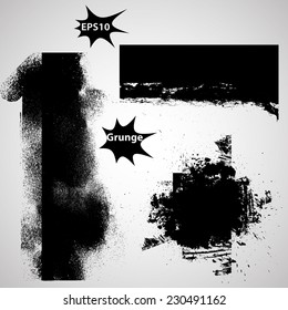 Set of Grunge Banners. Rubber Stamp Texture . Distress Background