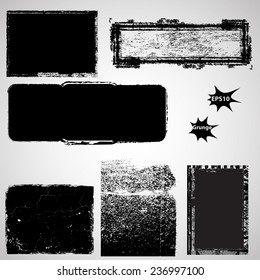 Set von Grunge-Bannern. Gummi Stempel Textur. Notfall-Hintergrund .