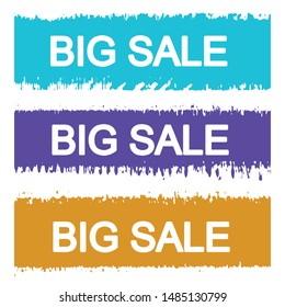 Set of grunge banners with text big sale