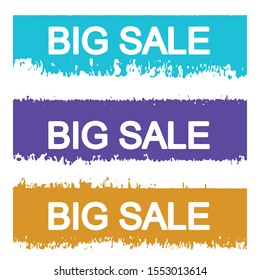 Set of grunge banners with text big sale