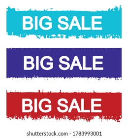 Set of grunge banners with text big sale