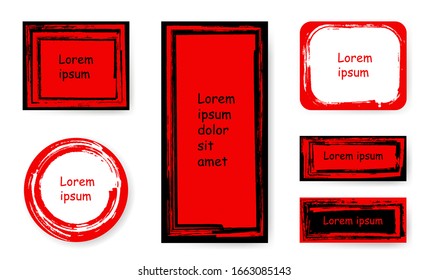 Conjunto de banners de grunge.Fondos de grunge.