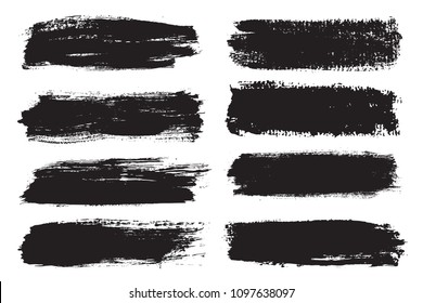 Set of grunge banners.Grunge brush strokes.