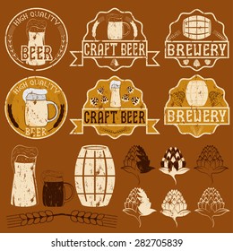 set of grunge beer emblems