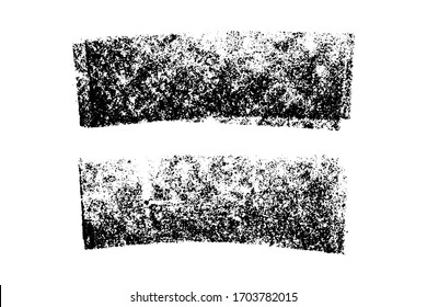 Conjunto de pincel de textura de tiza negra gruesa sobre fondo blanco