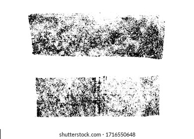 Set of grunge black chalk texture stripe brush on white background