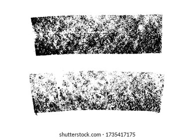 Set of grunge black chalk texture stripe brush on white background