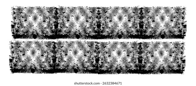 Set of grunge black chalk texture stripe brush on white background. vectors