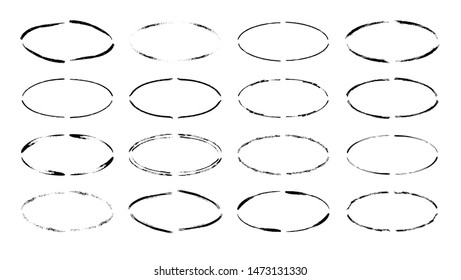 Set of grunge black frames. Borders collections. Collages elements on white background.