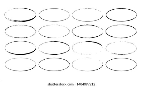 Set of grunge black frames. Borders collections. Collages elements on white background.