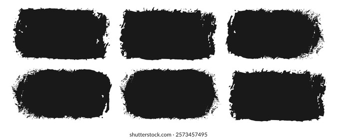  Set of grunge black paint, ink brush strokes. brush collection. Trendy brush stroke for black ink paint, grunge background, watercolor design and dirty texture.