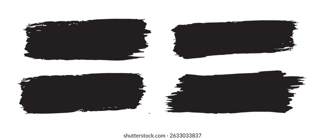 set of grunge black paint, ink brush strokes.Brush lines set. Vector black paint brush spots, highlighter lines or felt-tip pen marker.Brush strokes.