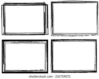 Set of Grunge Black and White Frames . 