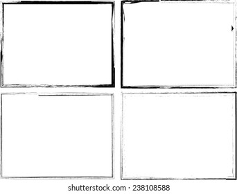 Set of Grunge Black and White Frames .