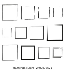 Set of Grunge Black and White Frames. Vector illustration. EPS 10.
