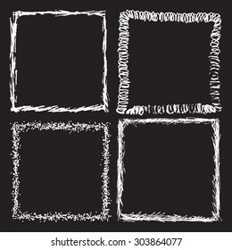 Set of Grunge Black and White Frames . Distress Border Frame Collection . Vector Frames for your Design . 