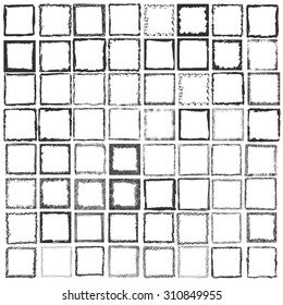 Set of Grunge Black and White Frames . Distress Border Frame Collection . Vector Frames for your Design . 