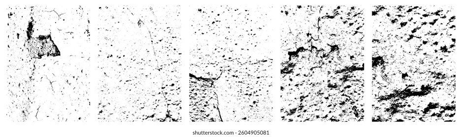 Set of grunge black and white grunge texture background.Dust Overlay Distress Grain ,Vector illustration Grunge overlay textures with dust grain isolated on white background.