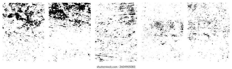 Set of grunge black and white grunge texture background.Dust Overlay Distress Grain ,Vector illustration Grunge overlay textures with dust grain isolated on white background.